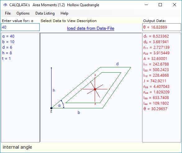 Second moment of area calculator for various hollow shapes