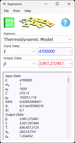 example explosion calculation